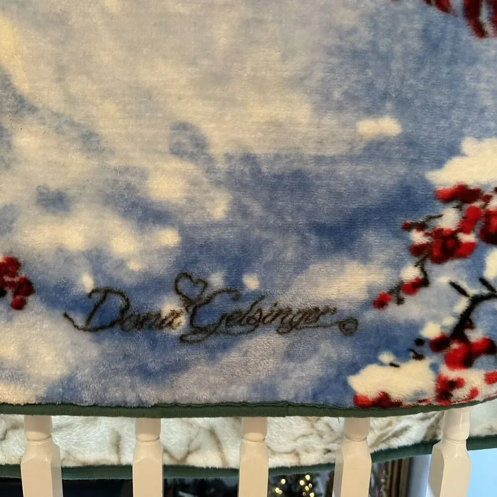 Dona Gelsinger Blanket Throw Plush Snowman & Feathered Friends 50x60 Northwest
